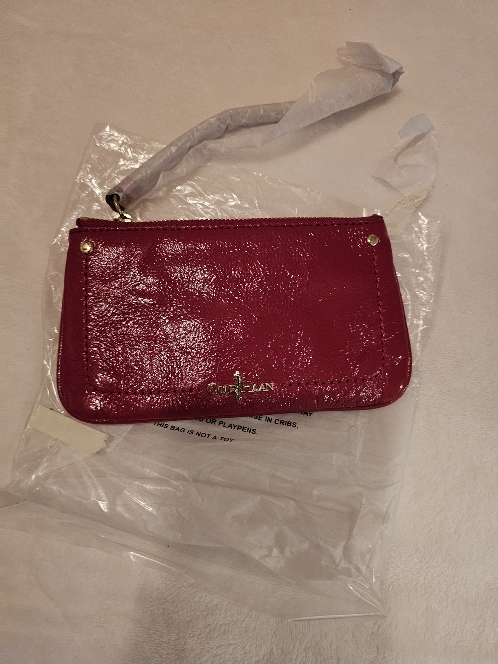 Cole Haan Cherry Patent Wristlet